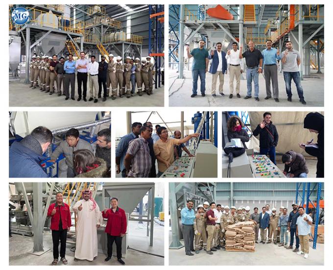 Línea de producción de mortero en polvo seco Pared de arena de masilla Equipo de mezcla de cemento de azulejos cerámicos máquina de fabricación de adhesivos 24
