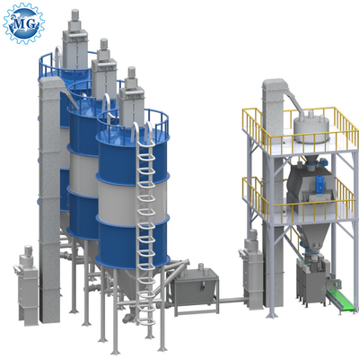 PLC inteligente 10-30 T / H planta de mortero de mezcla seca de polvo pared de arena de masilla mezcladora de cemento de cerámica