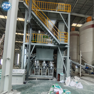 Línea de producción de mortero de la máquina adhesiva de azulejos eficiente con alimentación y embalaje automático del material