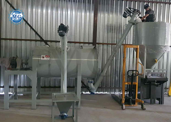 Planta de mezcla simple de mezcla seca de 4-5T/H con máquina de envasado por válvula