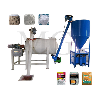 Planta simple de mortero de mezcla seca con mezcladora de cinta de la máquina de la pared de arena de masilla de cemento de capa desnatada de cerámica de azulejos de adhesivos línea de producción