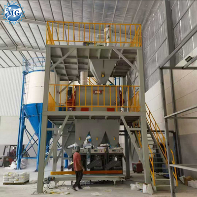 Sistema de control PLC y automatización automática en la línea de producción de adhesivos para baldosas