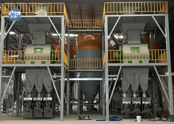 10-50 T / H Línea de producción de mortero de polvo seco Pared de masilla de barniz de barniz de barniz de barniz de barniz mezclador de adhesivos