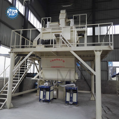 Máquina mezcladora de mortero en polvo para mezcla seca, capacidad de 4-5 T/H, 35 KW de potencia, con mezclador de paletas de doble eje para fabricación de adhesivos para azulejos
