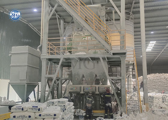 Planta automática de mezcla de mortero en polvo seco de 80-120kw para fabricación de masilla, yeso y adhesivo para baldosas