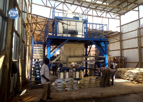 Línea de producción de mortero seco semiautomático de 49KW Pared de yeso Yeso de arena de yeso Mezclador de cemento Tiles Adhesivos de fabricación de planta para la venta
