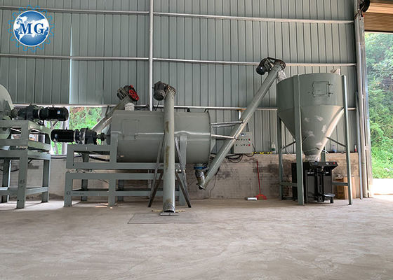 Línea de producción de mortero seco automático de batería tipo 2-6t/h con mezclador de cinta espiral