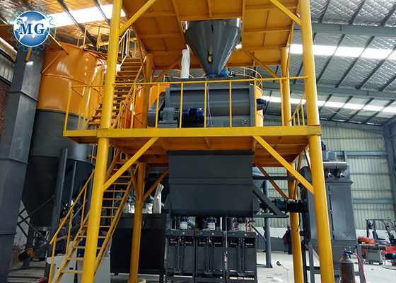 Máquina de fabricación adhesiva de procesamiento por lotes por lotes automática de la teja de la planta del mortero seco que embala 10-20T/H